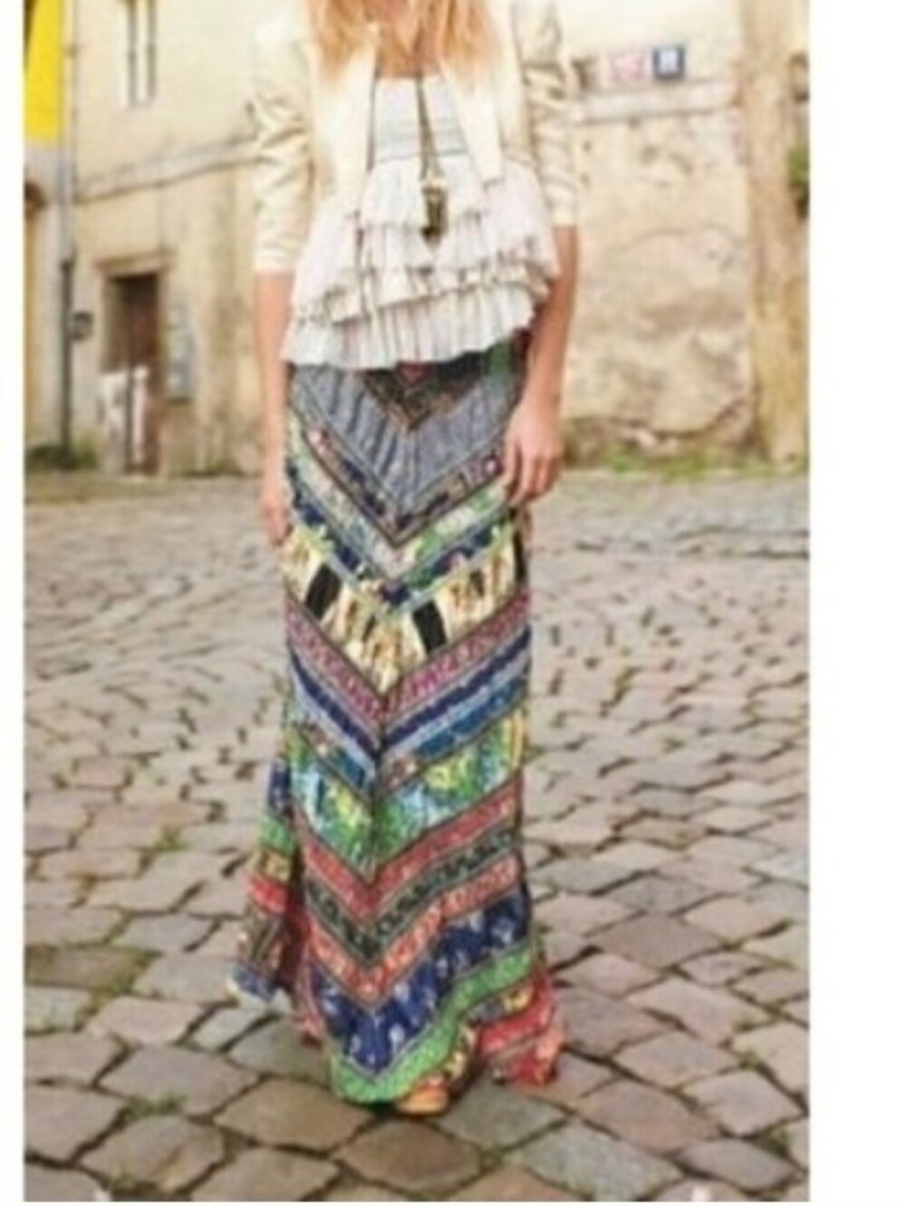 Trade Value $199 Rare Free People 1970s Archival Patchwork Maxi Skirt 14" Waist